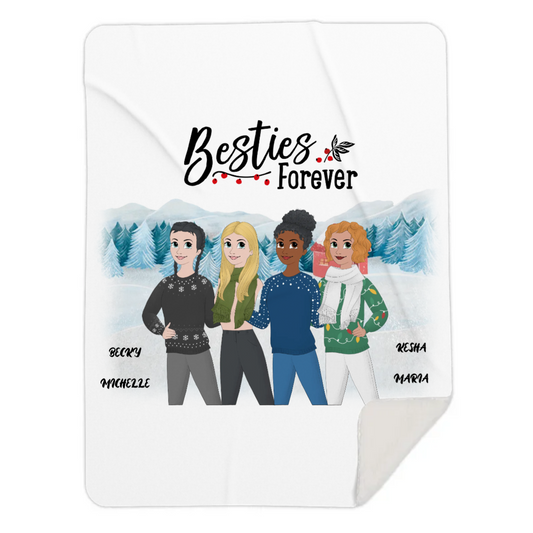 Besties Premium Mink Sherpa Blanket 60×80-Personalized