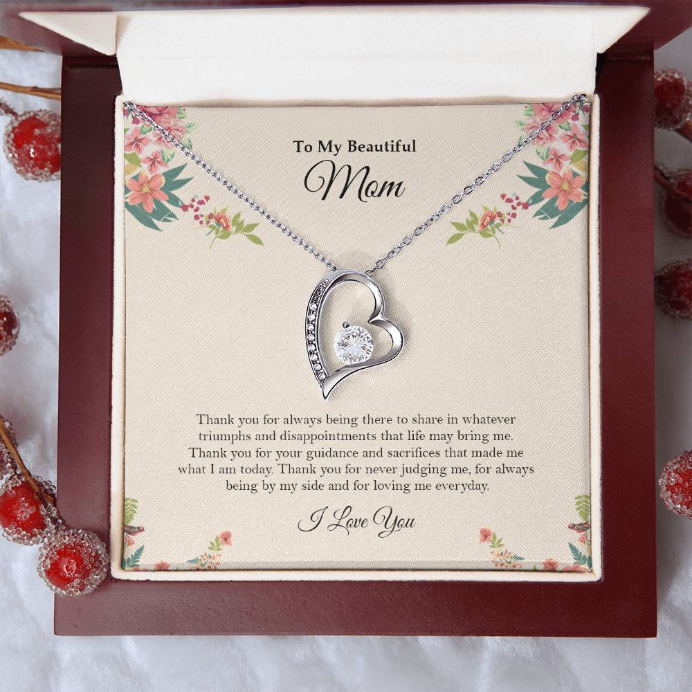 To My Beautiful Mom | I Love You - Forever Love Necklace