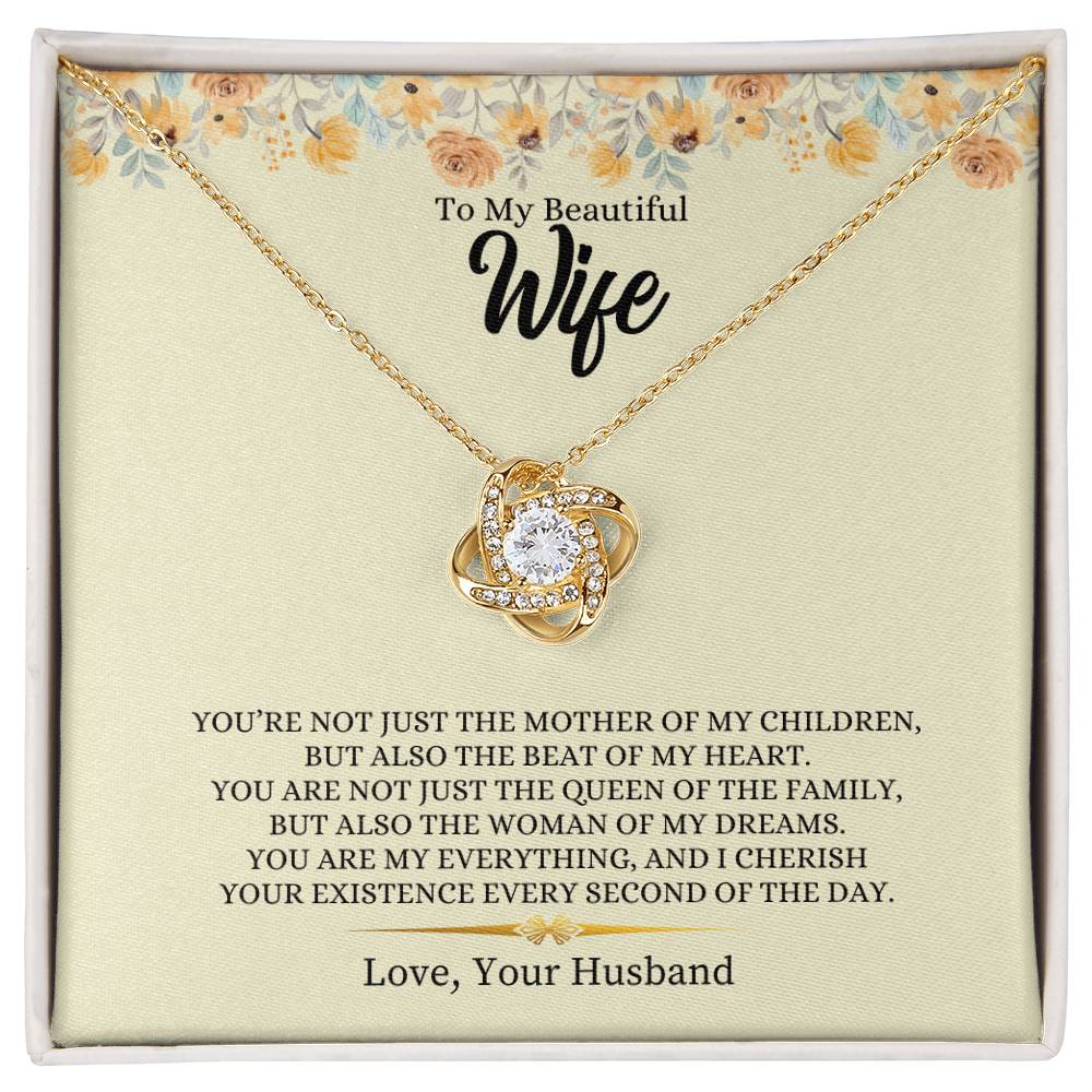 To My Beautiful Wife | You Are My Everything - Love Knot Necklace