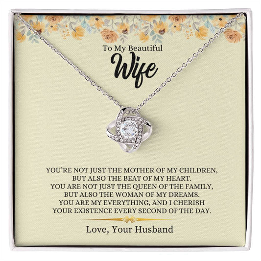 To My Beautiful Wife | You Are My Everything - Love Knot Necklace