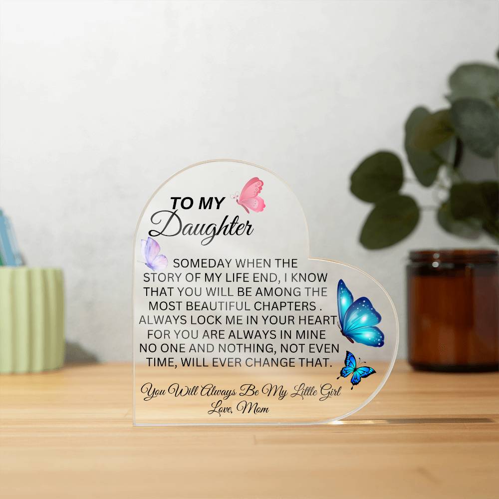 LOVE MY DAUGHTER HEART PLAQUE