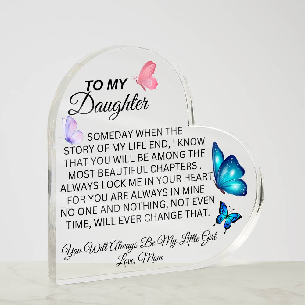 LOVE MY DAUGHTER HEART PLAQUE