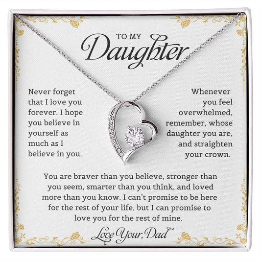 To My Daughter | Never Forget That I Love You - Forever Love Necklace