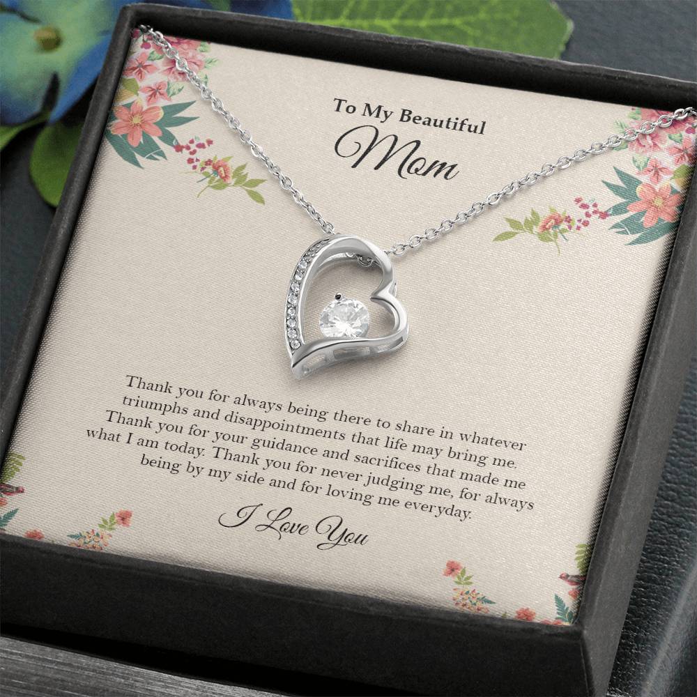 To My Beautiful Mom | I Love You - Forever Love Necklace