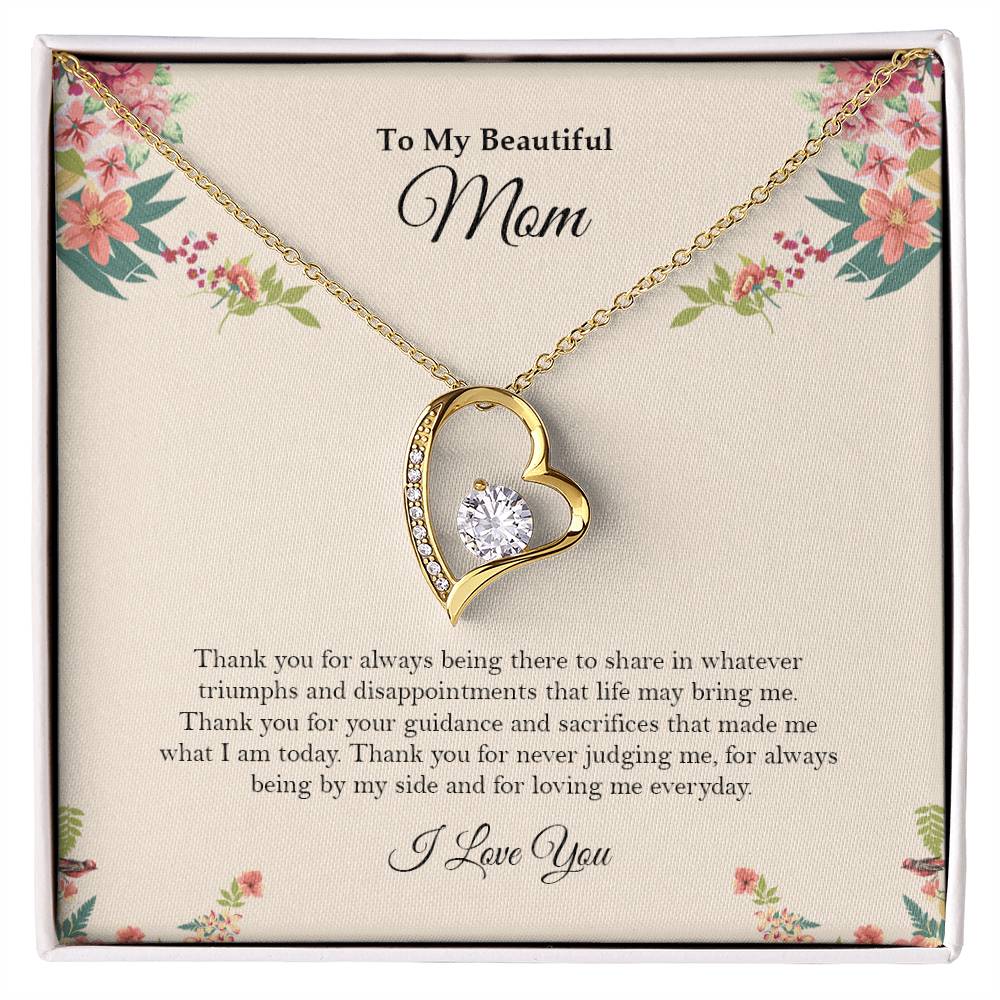 To My Beautiful Mom | I Love You - Forever Love Necklace