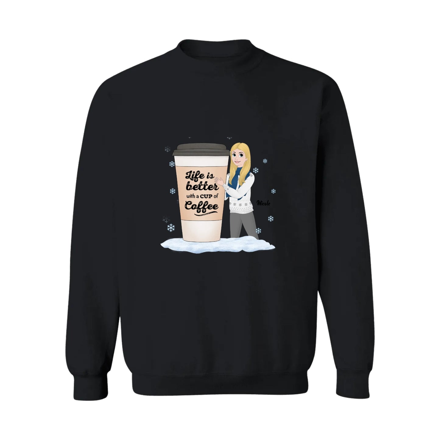 Coffee Crewneck Pullover Sweatshirt-Personalized